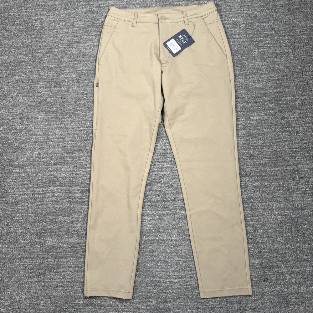 BYLT Everyday Pant 2.0 Mens 34 Taupe Slim Fit Stretch Casual Work Travel Office